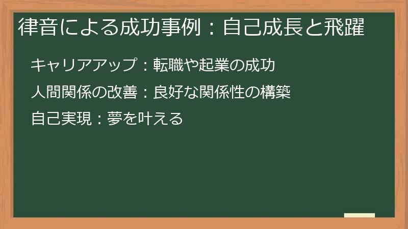 律音による成功事例：自己成長と飛躍