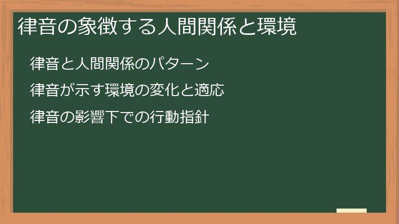 律音の象徴する人間関係と環境