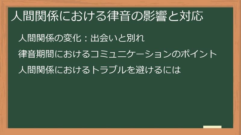 人間関係における律音の影響と対応