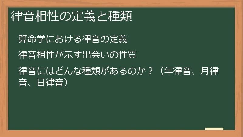 律音相性の定義と種類