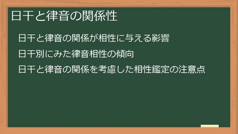 日干と律音の関係性