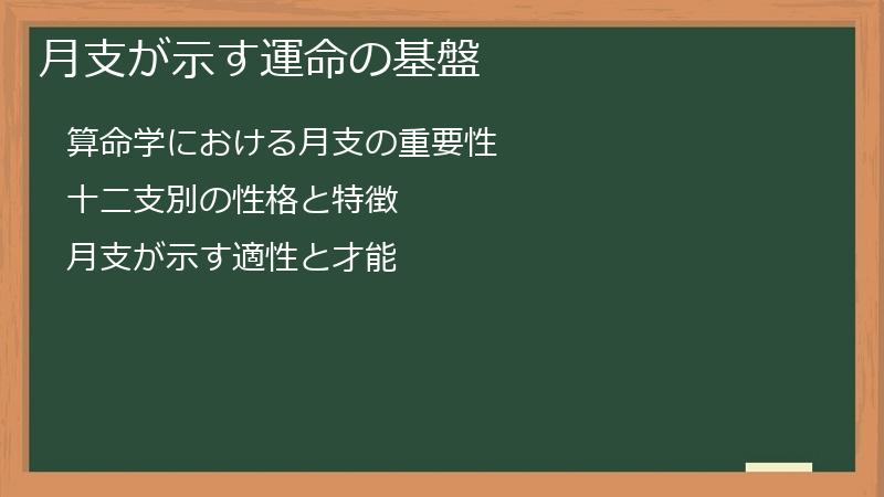 月支が示す運命の基盤
