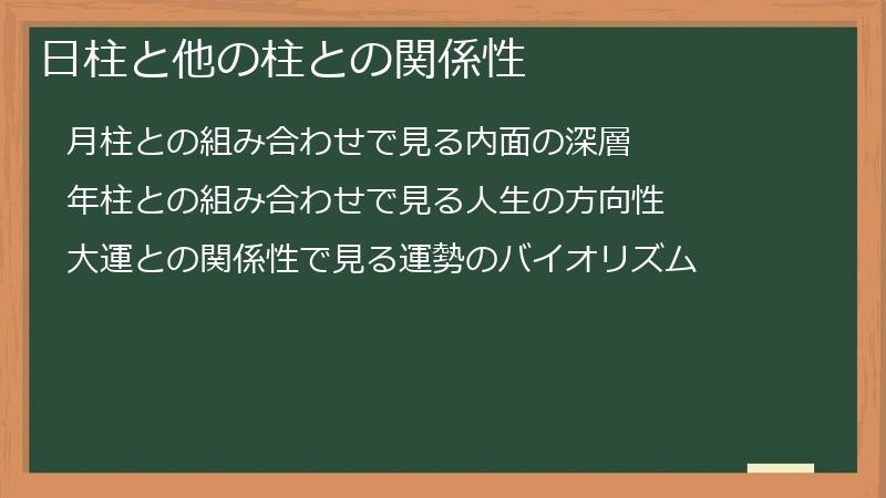 日柱と他の柱との関係性
