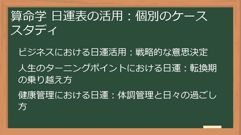 算命学 日運表の活用:個別のケーススタディ