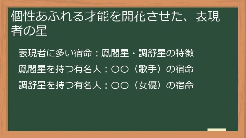 個性あふれる才能を開花させた、表現者の星
