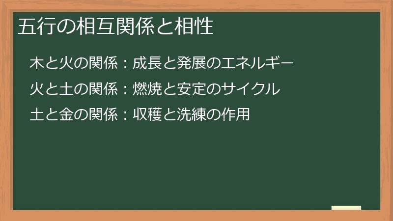 五行の相互関係と相性