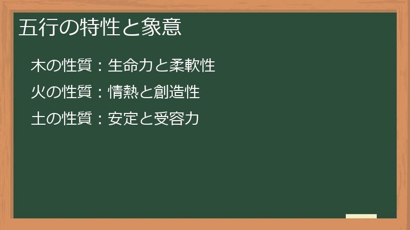 五行の特性と象意