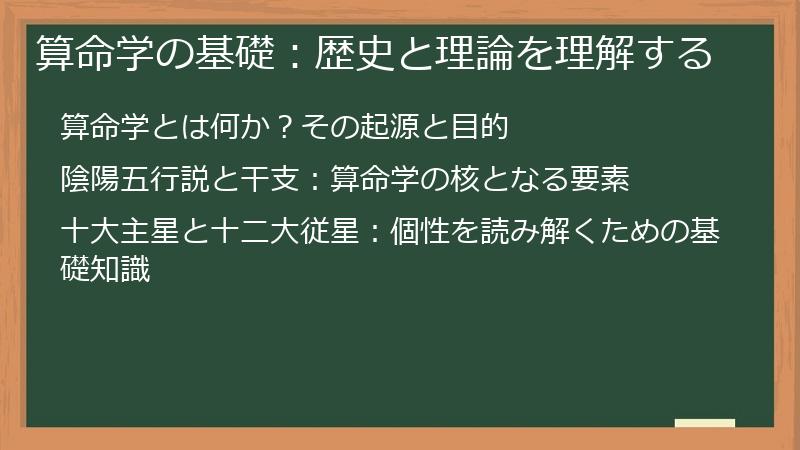 算命学の基礎:歴史と理論を理解する