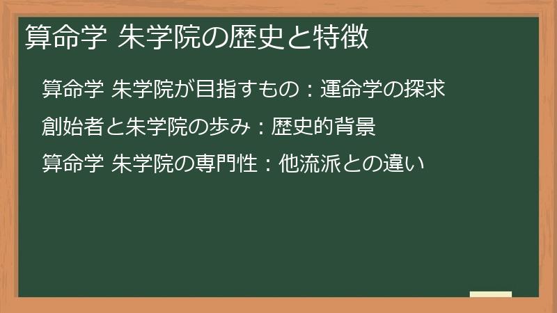 算命学 朱学院の歴史と特徴
