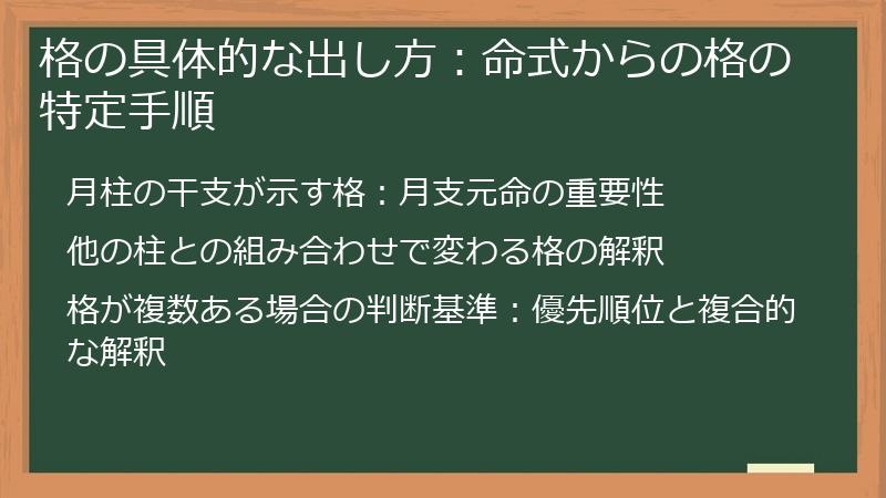 格の具体的な出し方:命式からの格の特定手順