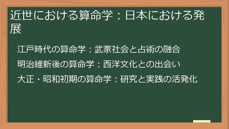 近世における算命学：日本における発展