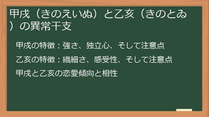 甲戌(きのえいぬ)と乙亥(きのとゐ)の異常干支