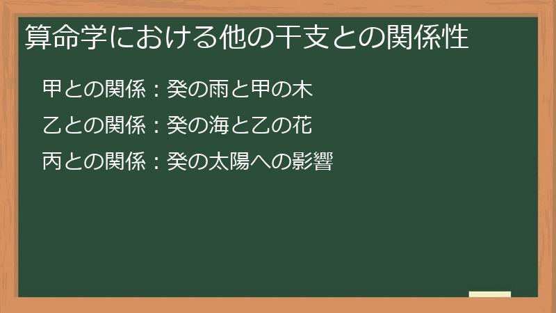 算命学における他の干支との関係性