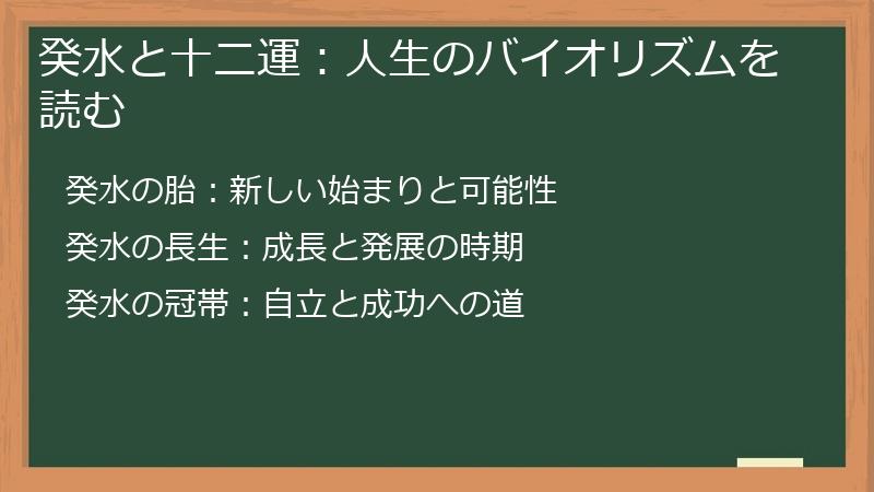 癸水と十二運：人生のバイオリズムを読む