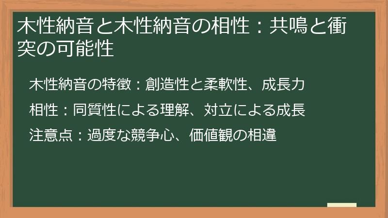 木性納音と木性納音の相性：共鳴と衝突の可能性