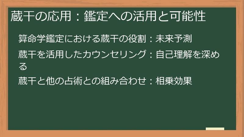 蔵干の応用：鑑定への活用と可能性