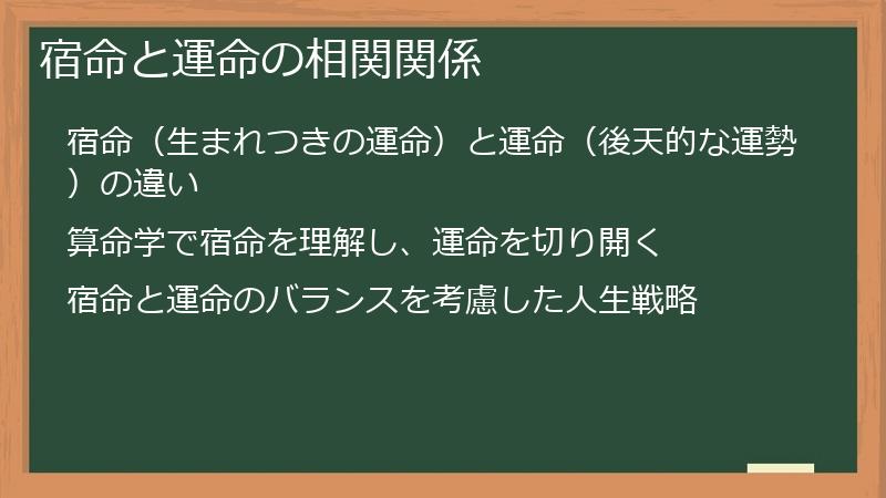 宿命と運命の相関関係