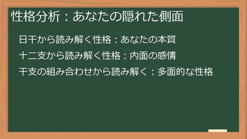 性格分析:あなたの隠れた側面