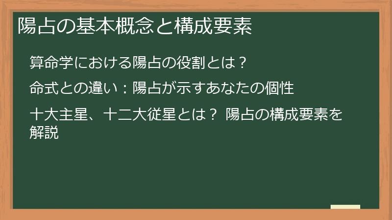 陽占の基本概念と構成要素