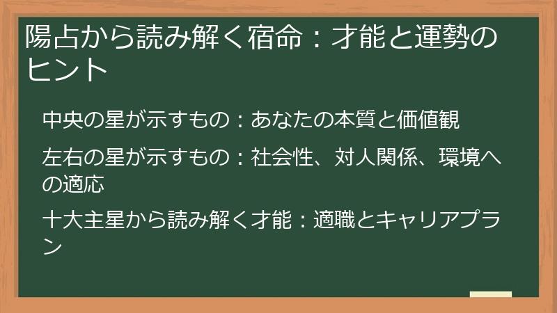 陽占から読み解く宿命：才能と運勢のヒント