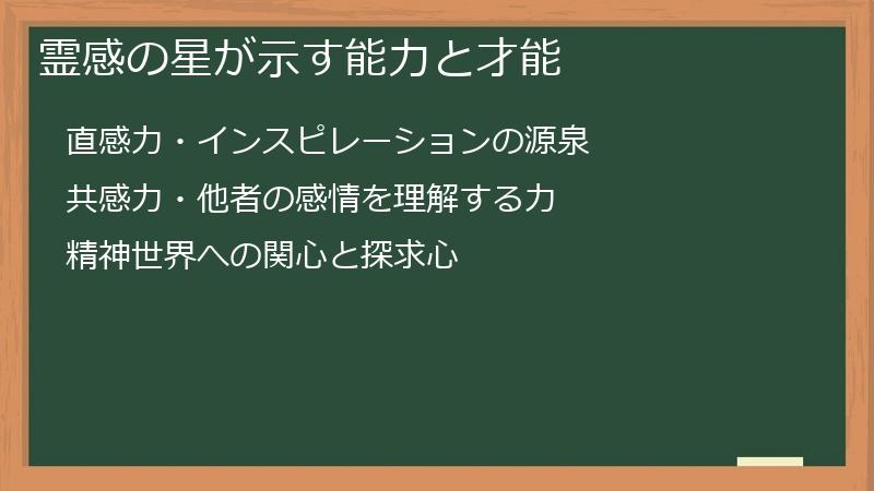 霊感の星が示す能力と才能