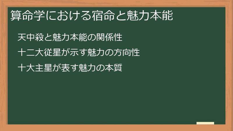 算命学における宿命と魅力本能