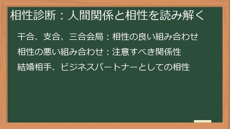 相性診断：人間関係と相性を読み解く