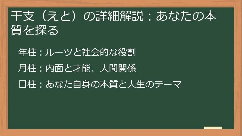 干支（えと）の詳細解説：あなたの本質を探る