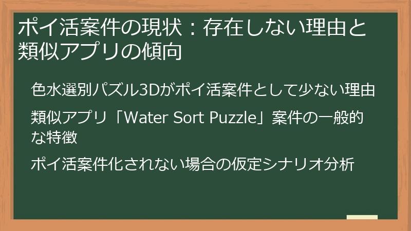 ポイ活案件の現状：存在しない理由と類似アプリの傾向