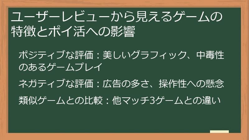 ユーザーレビューから見えるゲームの特徴とポイ活への影響