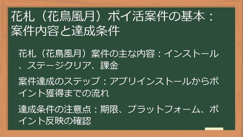 花札（花鳥風月）ポイ活案件の基本：案件内容と達成条件