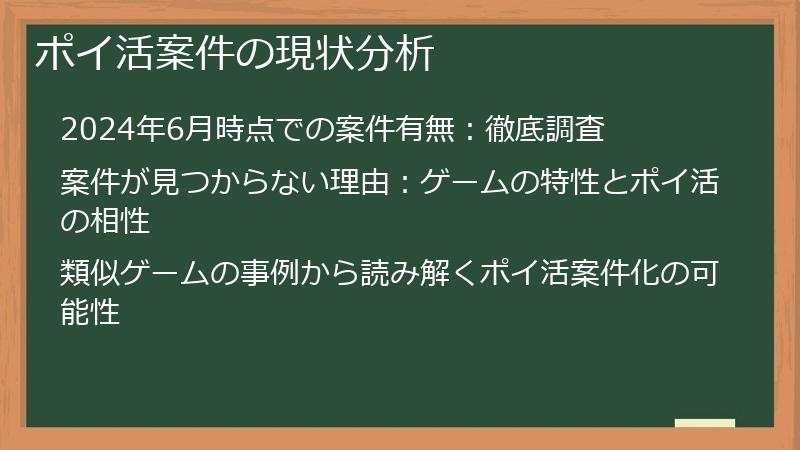 ポイ活案件の現状分析