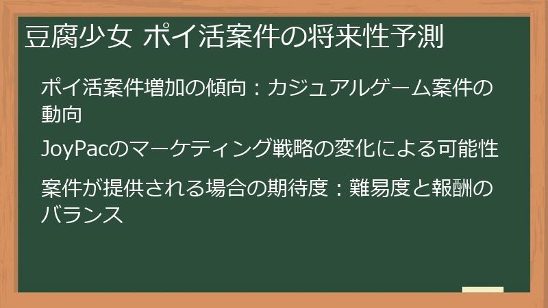 豆腐少女 ポイ活案件の将来性予測