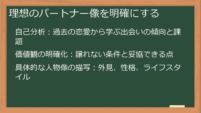 理想のパートナー像を明確にする