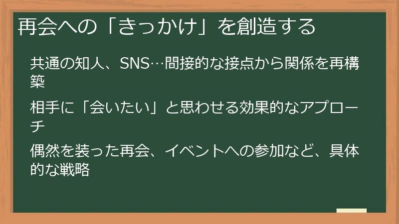 再会への「きっかけ」を創造する