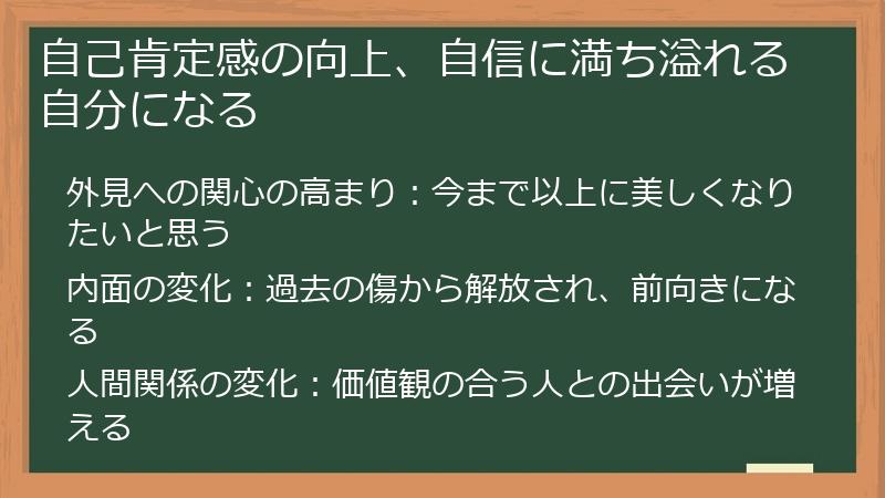 自己肯定感の向上、自信に満ち溢れる自分になる