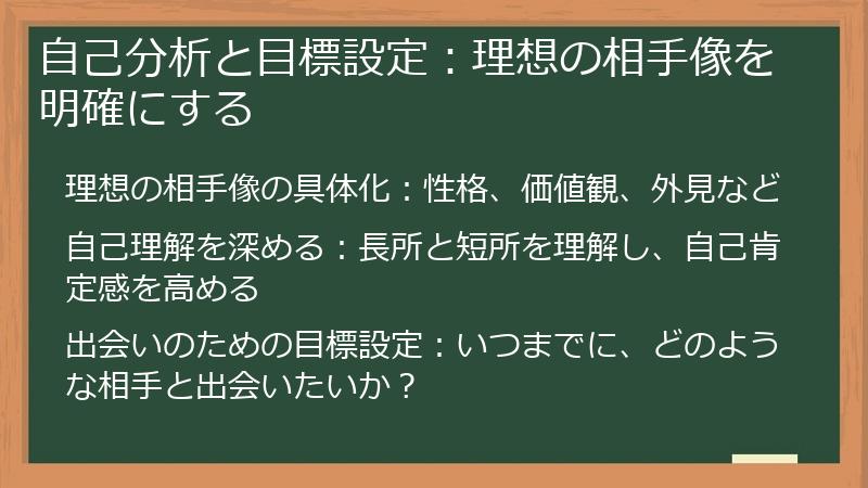 自己分析と目標設定：理想の相手像を明確にする