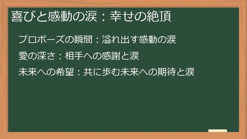 喜びと感動の涙:幸せの絶頂