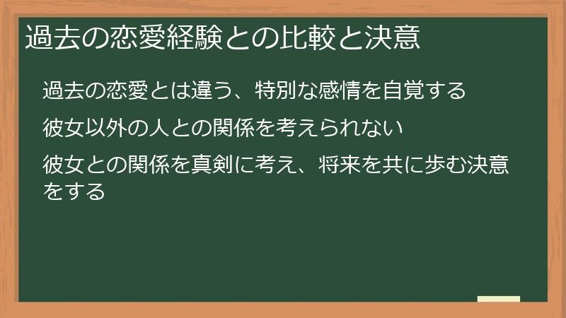 過去の恋愛経験との比較と決意