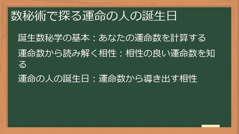 数秘術で探る運命の人の誕生日