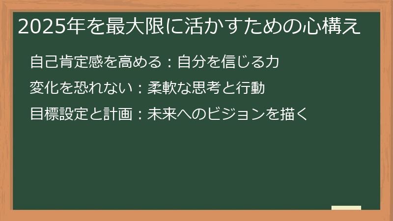 2025年を最大限に活かすための心構え