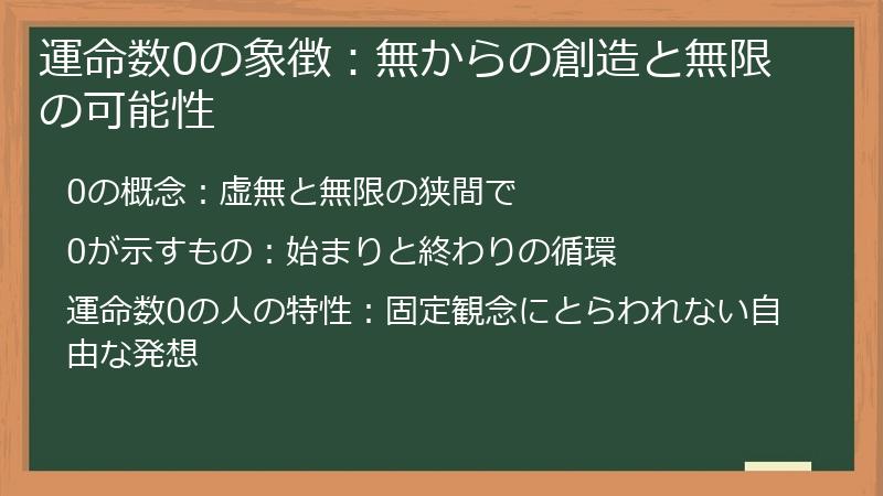 運命数0の象徴:無からの創造と無限の可能性