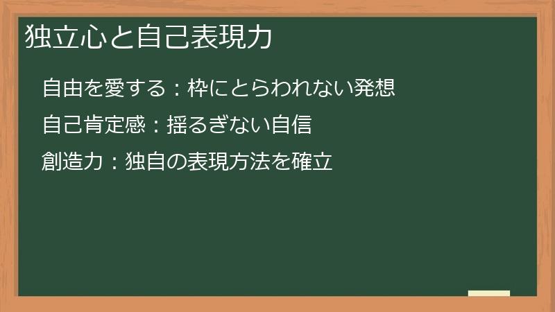 独立心と自己表現力