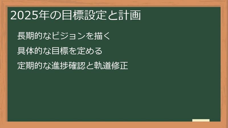 2025年の目標設定と計画