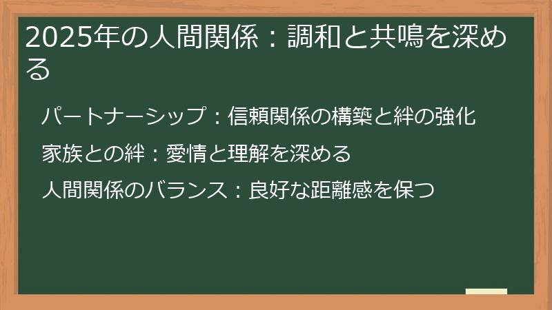 2025年の人間関係：調和と共鳴を深める