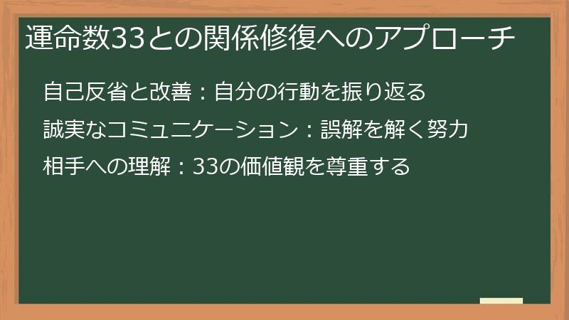 運命数33との関係修復へのアプローチ