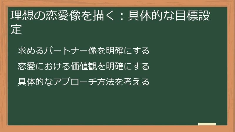 理想の恋愛像を描く:具体的な目標設定