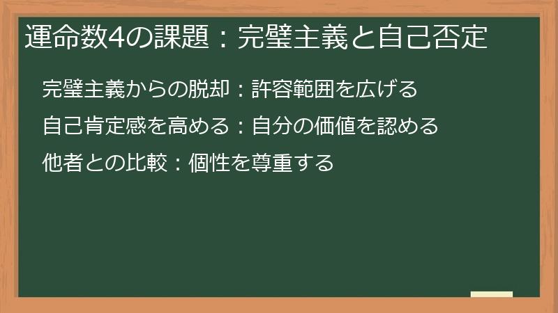 運命数4の課題：完璧主義と自己否定