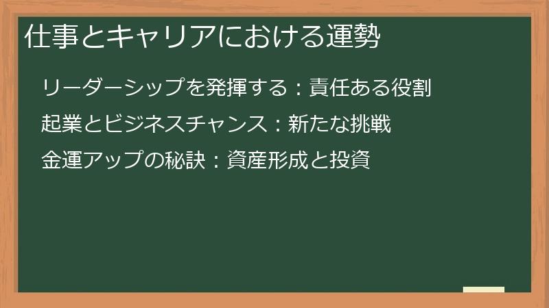 仕事とキャリアにおける運勢