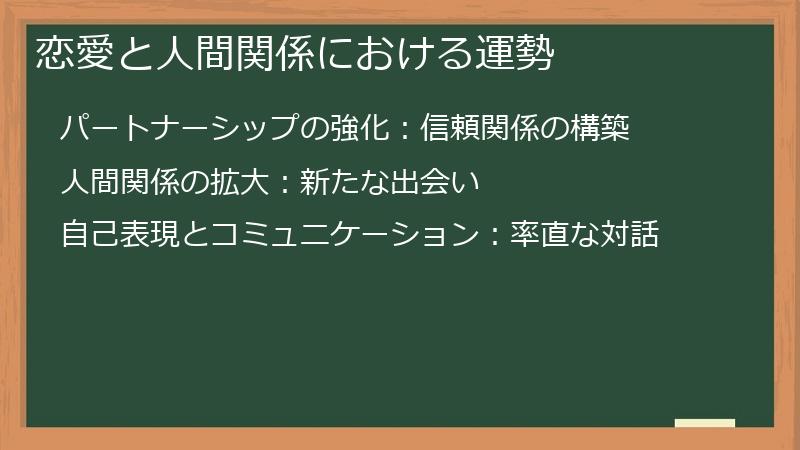 恋愛と人間関係における運勢